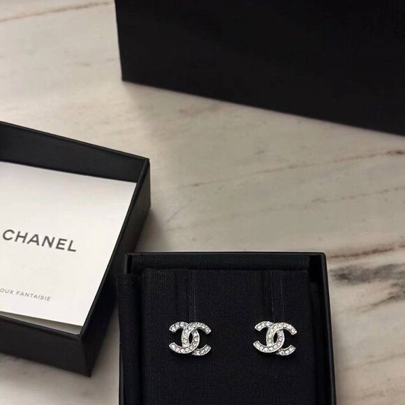 Chanel classic double C silver earrings - Picture 4 of 5
